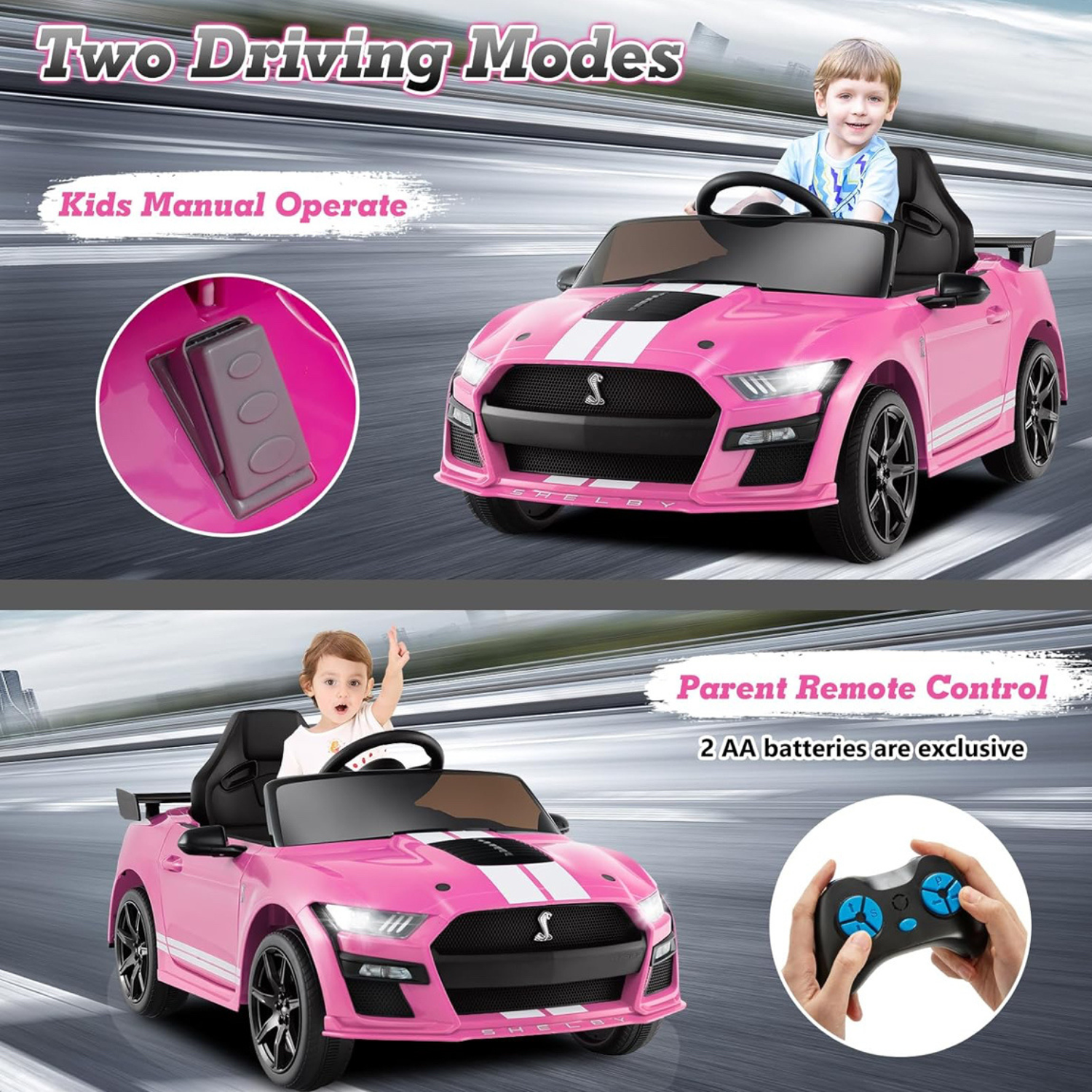 Licensed Ford Mustang Shelby GT500 Ride-On Car for Kids - Image 10
