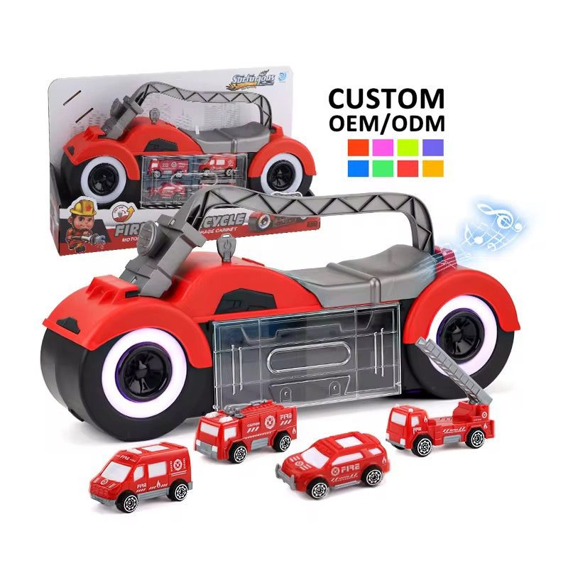 Fire Motorcycle Toy Storage Set