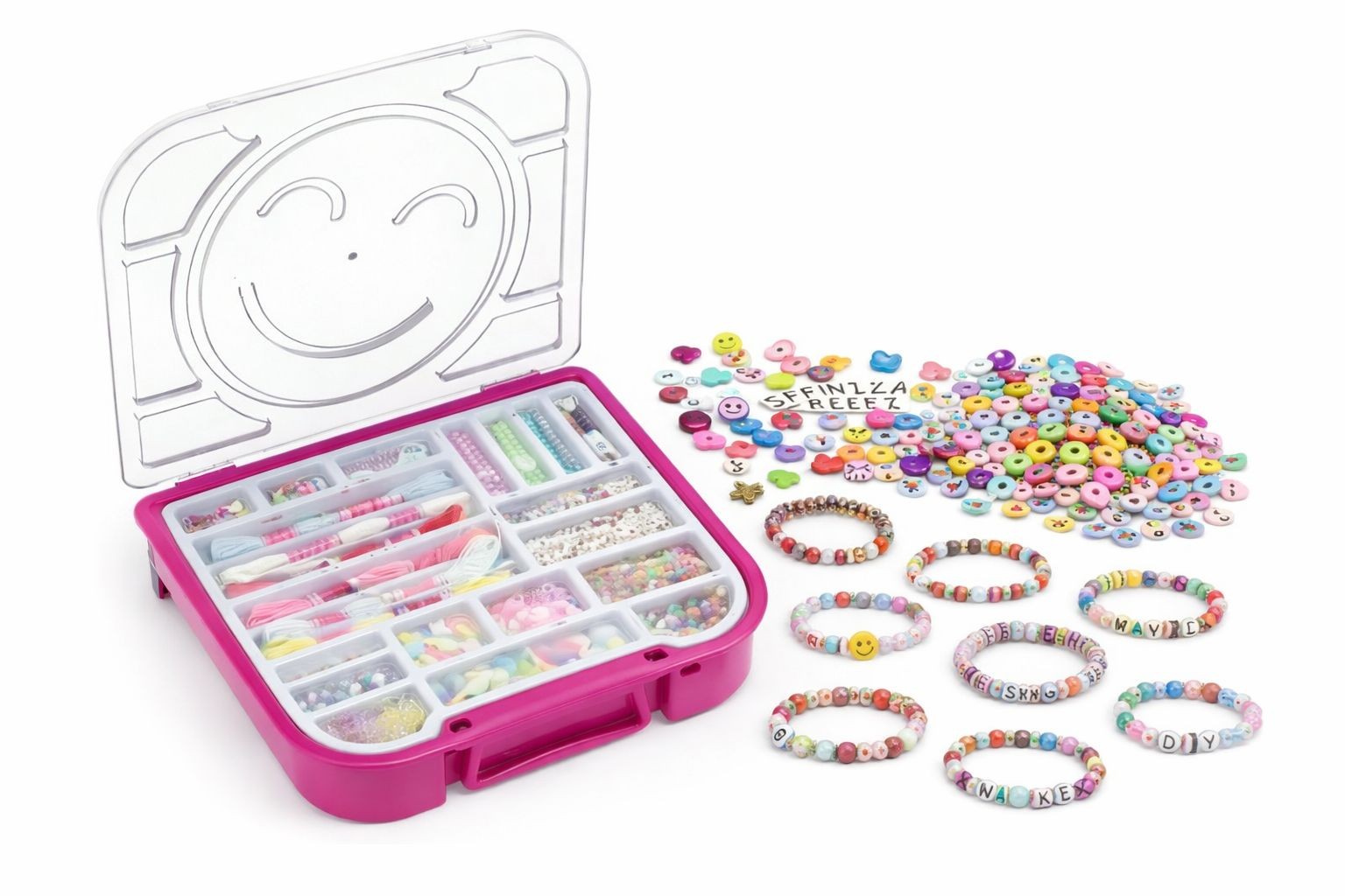 DIY Jewellery Making Kit – Beads & Bracelets Storage Case - Image 2