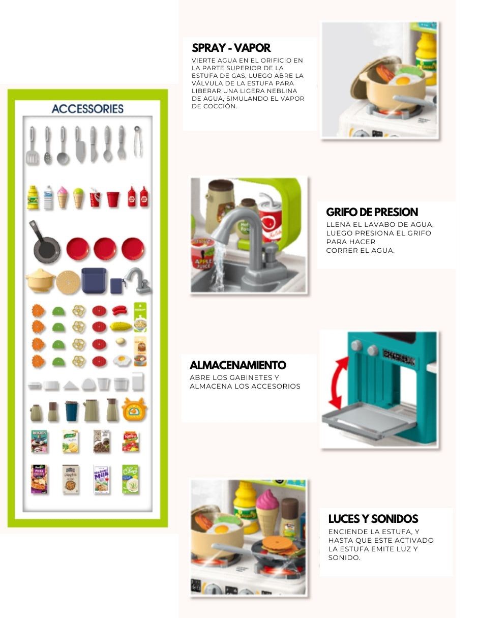 Home Chef Deluxe Kids Play Kitchen Set – 93 Piece Interactive Kitchen - Image 5
