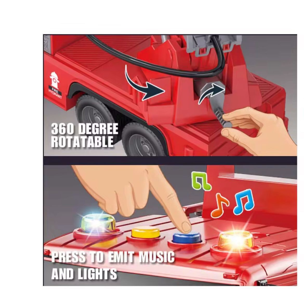 1:16 Multifunction Fire Truck with Lights, Sounds & Water Spray - Image 3