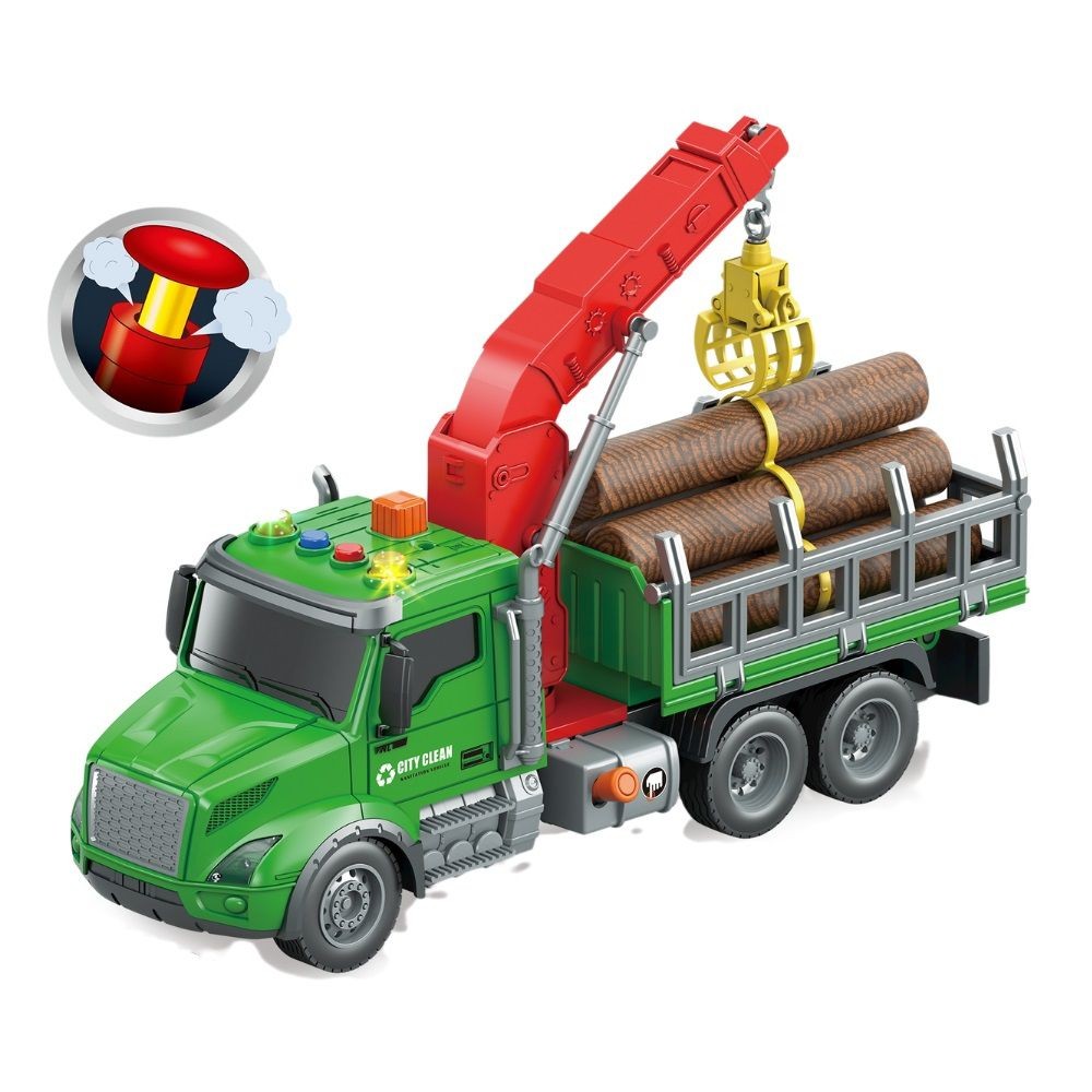 City Truck 1:14 Multifunction Logging Crane Truck – Light, Sound and Lift Action