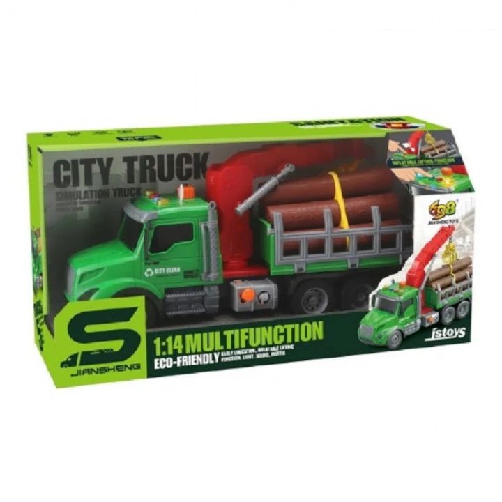 City Truck 1:14 Multifunction Logging Crane Truck – Light, Sound and Lift Action - Image 3