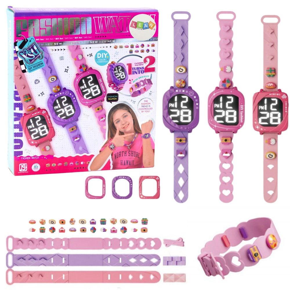 DIY Fashion Watch & Bracelet Set – Customisable Kids LED Watch