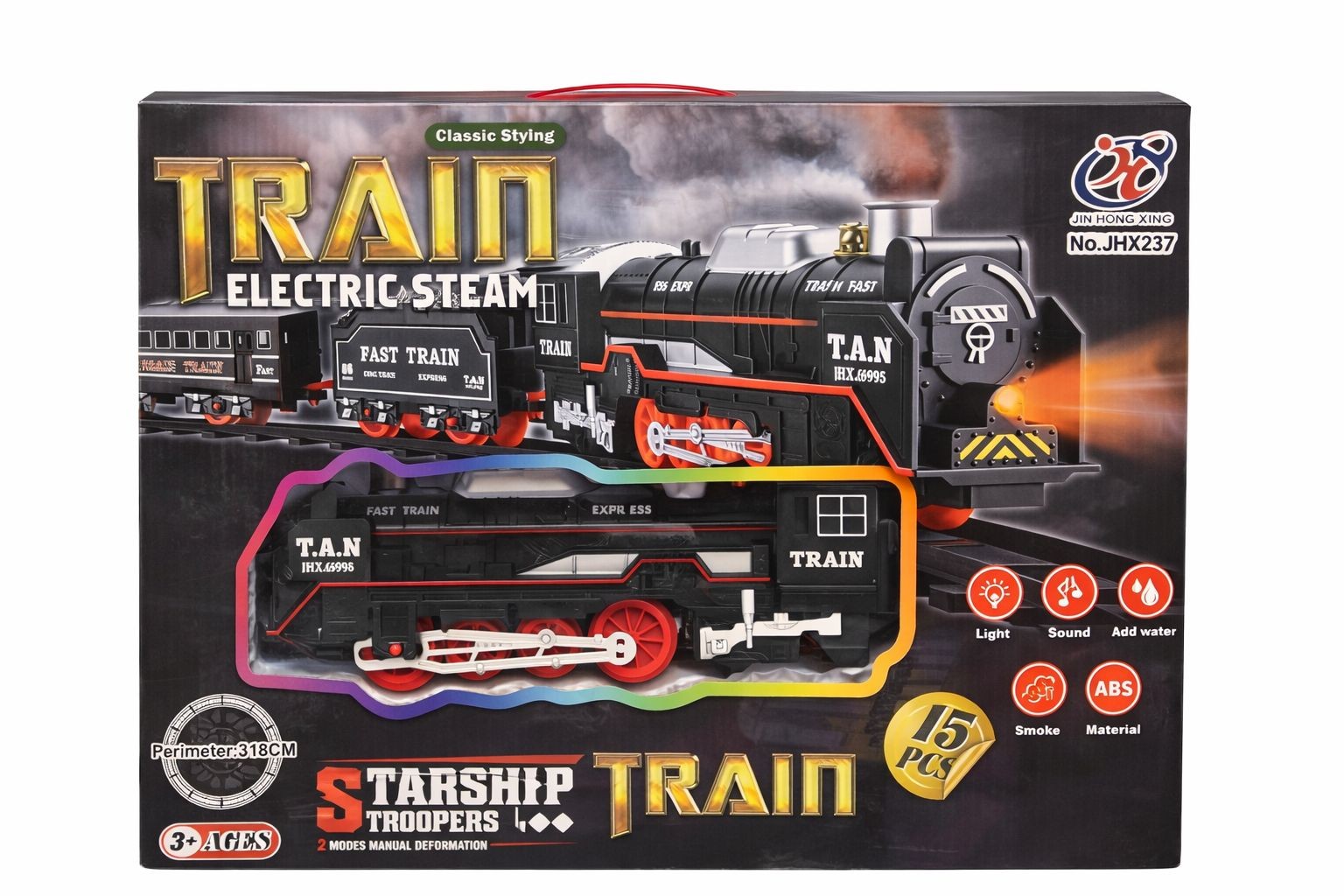 Electric Steam Train Set – Classic Styling (15-Piece Set)