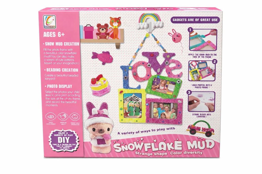 DIY Snowflake Mud Photo Frame Craft Kit for Kids