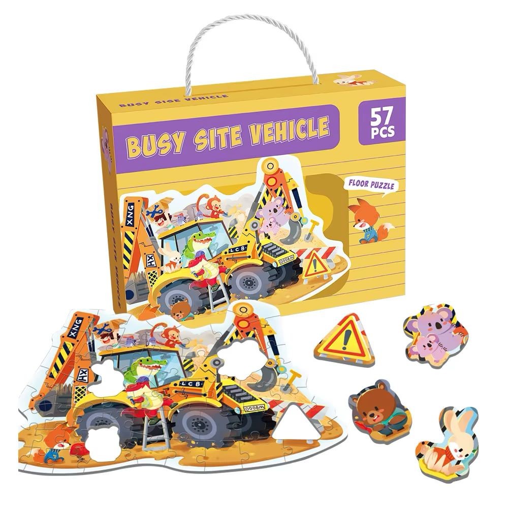 Busy Site Vehicle Floor Puzzle – 57 Piece Educational Puzzle Set