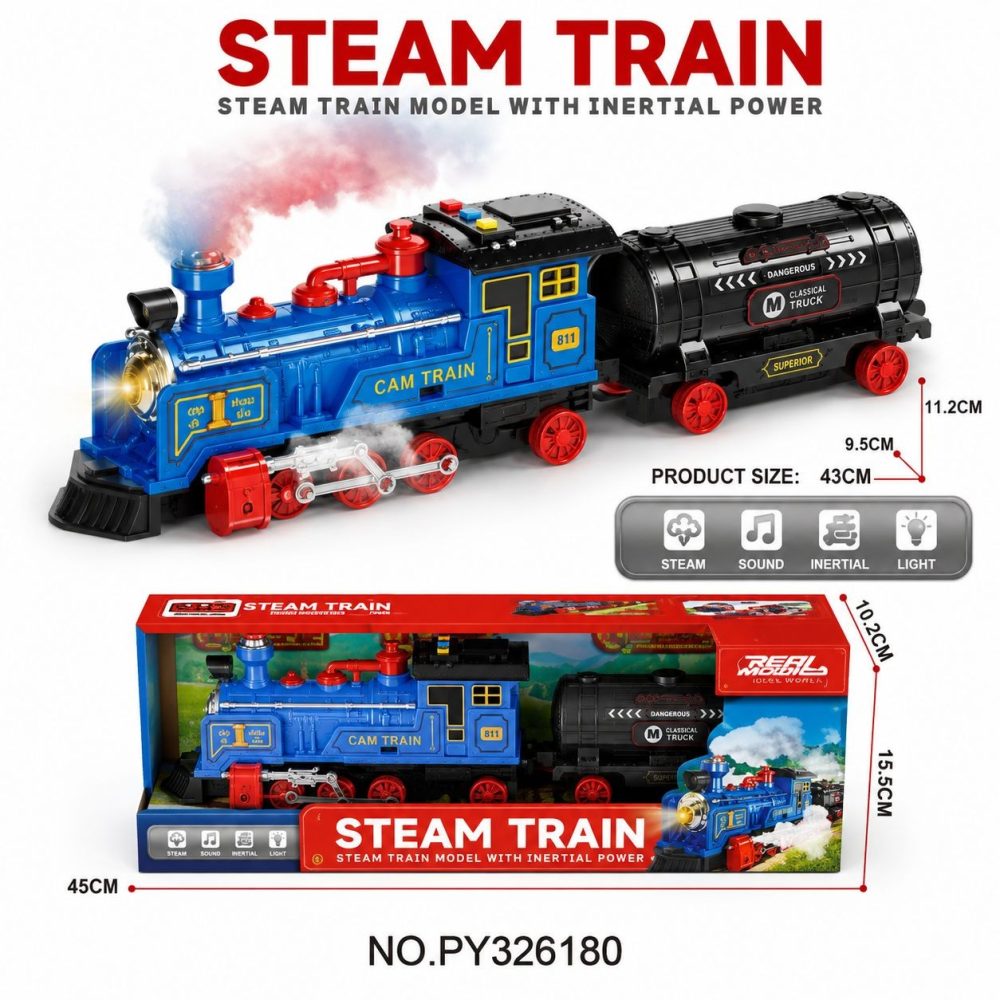Steam Train Toy with Light, Sound & Realistic Steam Effect