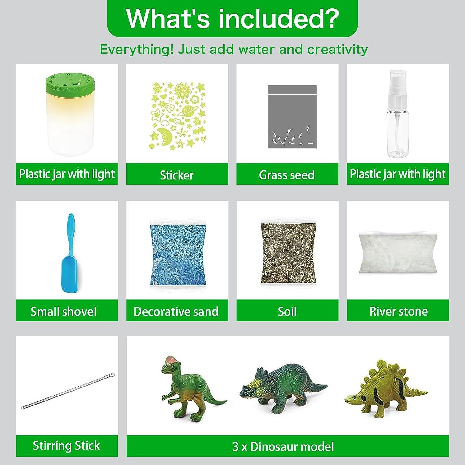 Dinosaur Garden Glow Terrarium Kit - Image 2