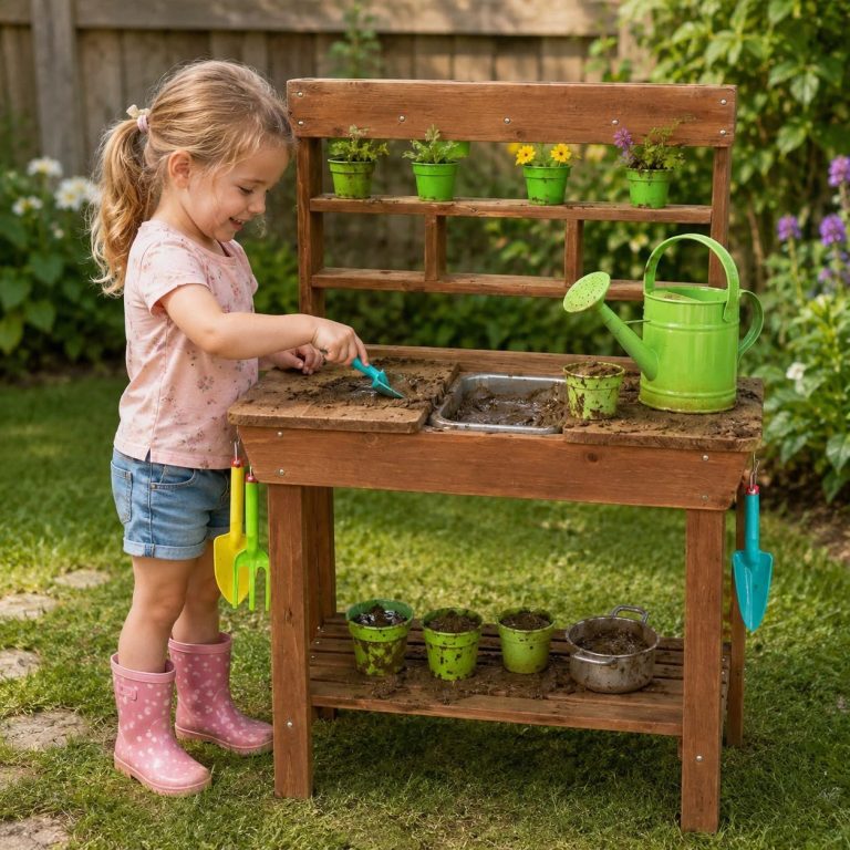 Wooden Mud Kitchen & Garden Play Station 2