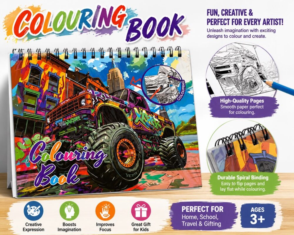 Monster Truck Colouring Book