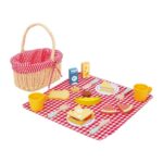TookyToys Wooden Picnic Basket Play Set – 23 Pieces