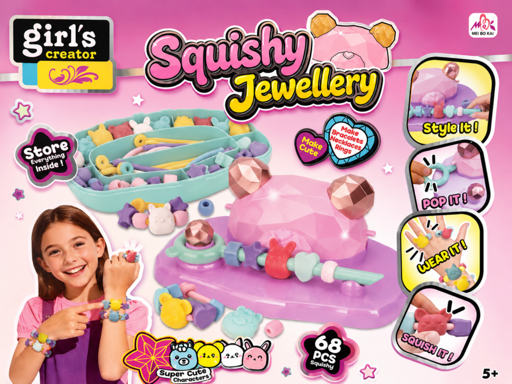 Squishy Jewellery Craft Set – 68 Pieces