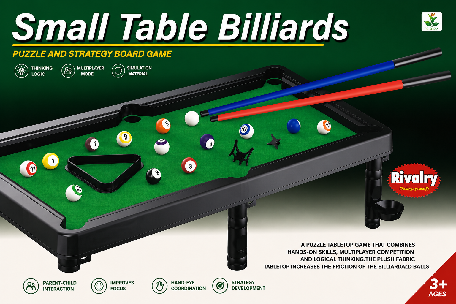 Mini Table Billiards Game - Image 2