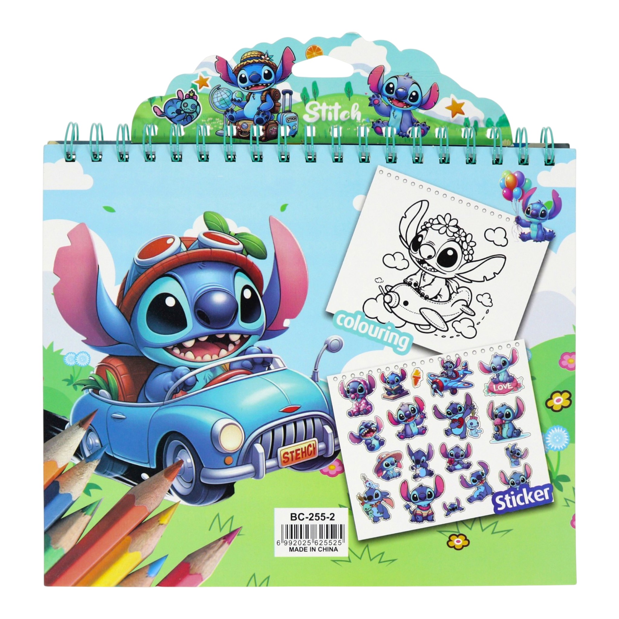 Stitch Colouring Book with Stickers - Image 2