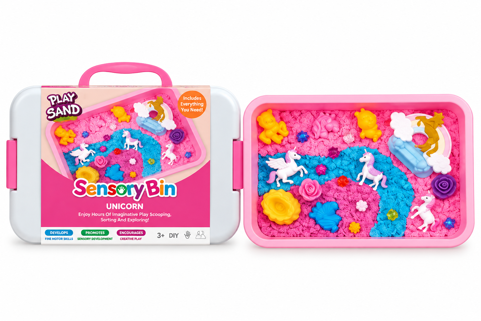 Unicorn Sensory Bin Play Sand Set - Image 2