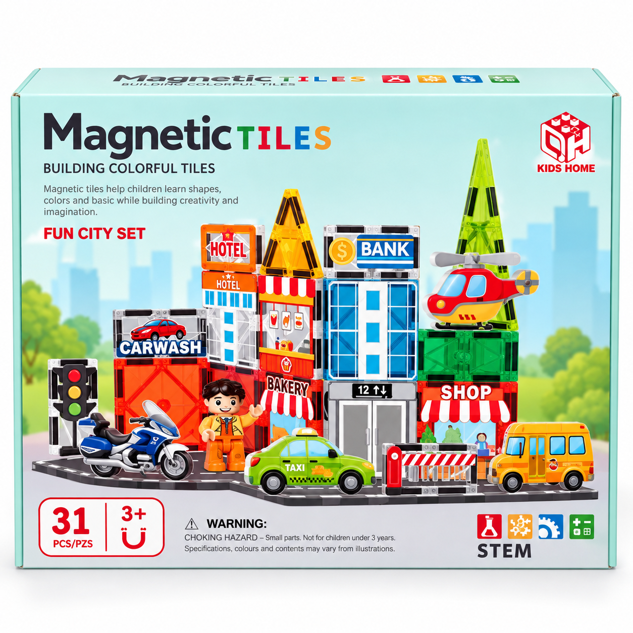 Magnetic Tiles Fun City Set – 31 Pieces - Image 3