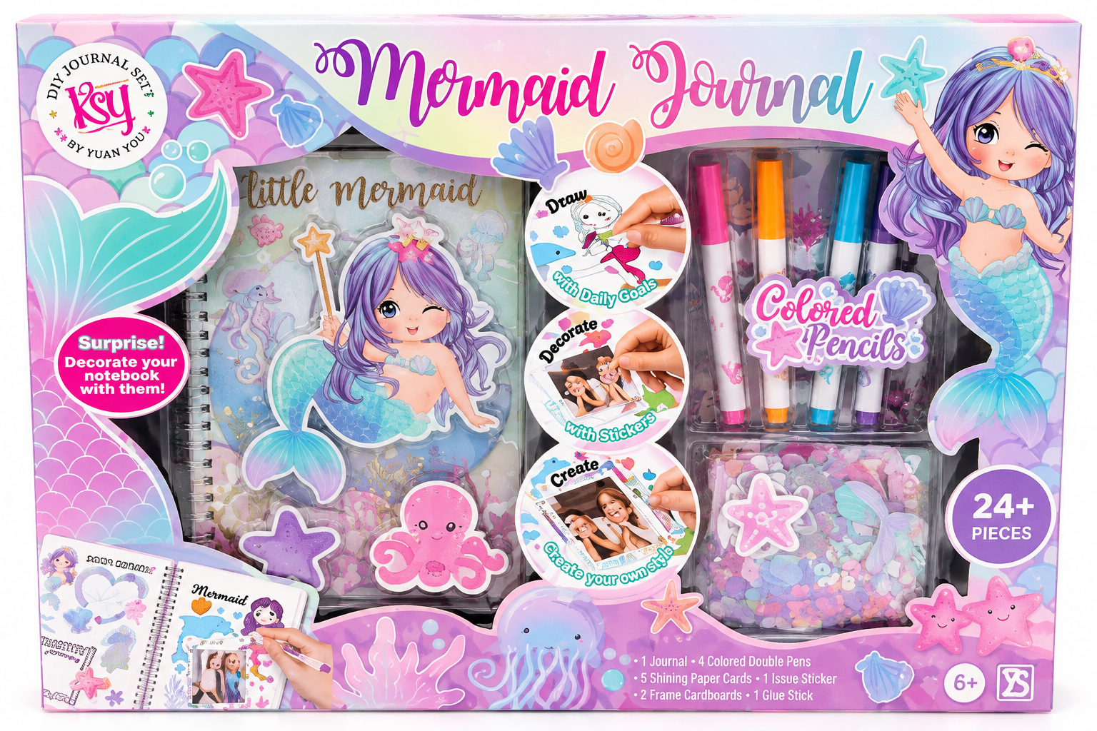 Mermaid Journal DIY Craft Set – 24+ Pieces