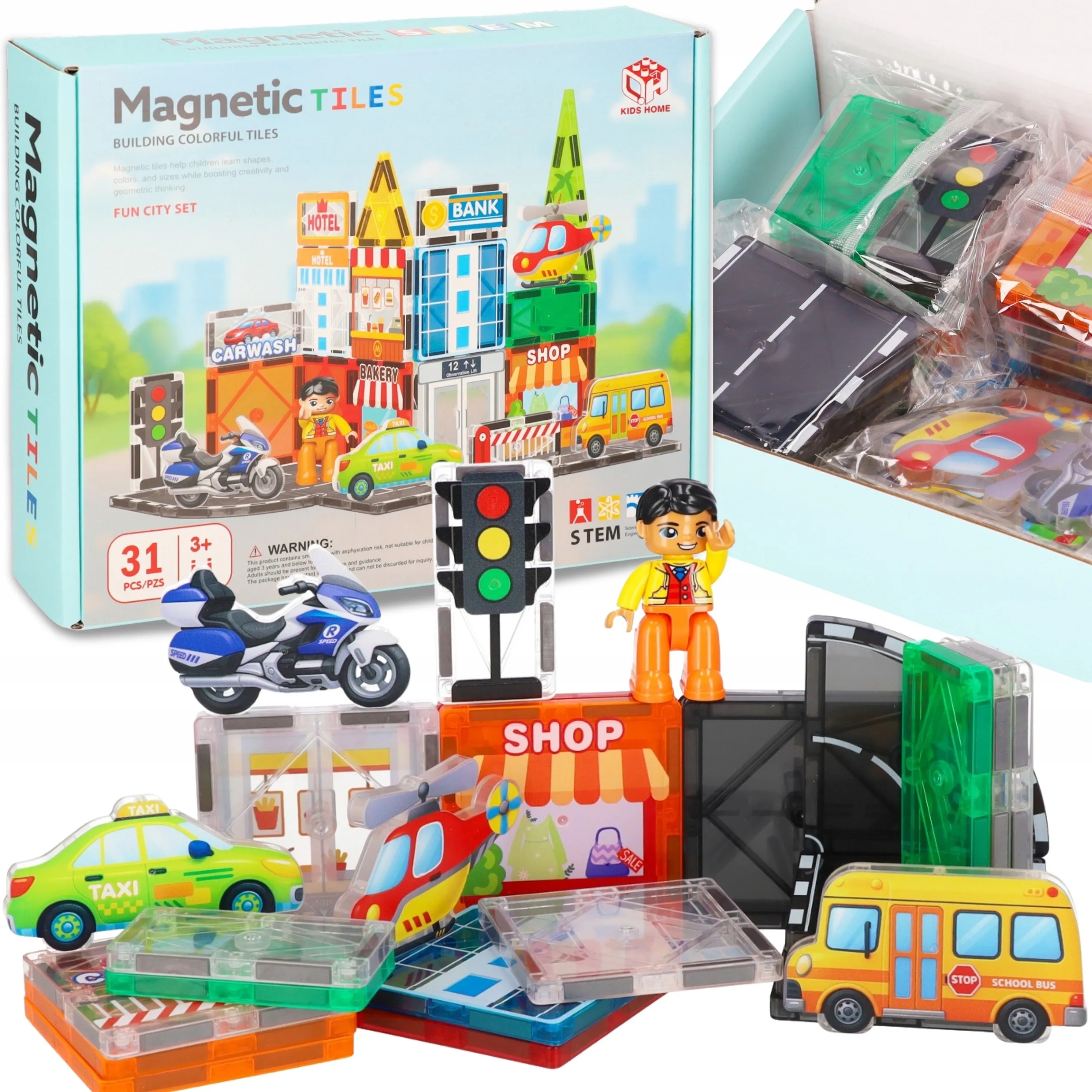 Magnetic Tiles Fun City Set – 31 Pieces - Image 2