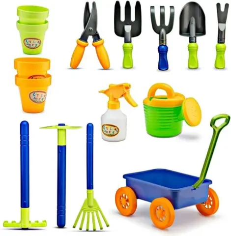 Kids Garden Tool & Wagon Set - Image 4