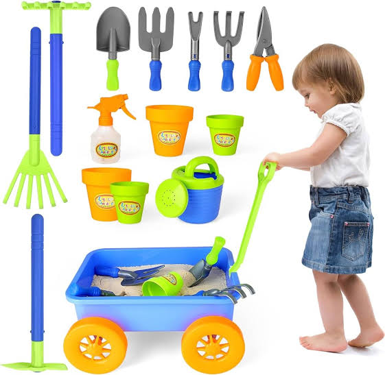 Kids Garden Tool & Wagon Set - Image 5